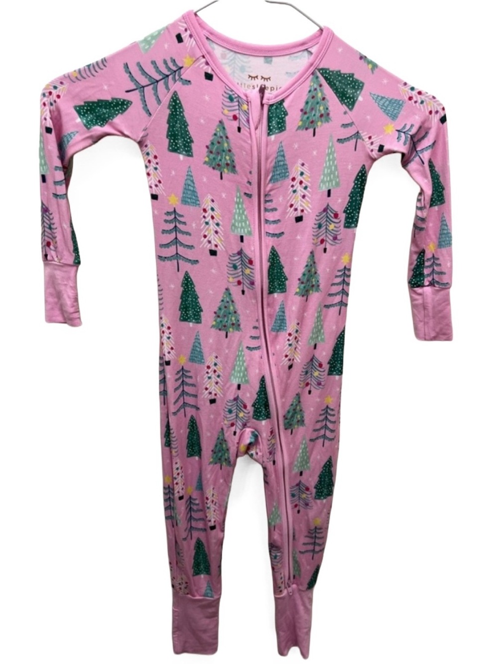 Little Sleepies pink Christmas zippy NWOT